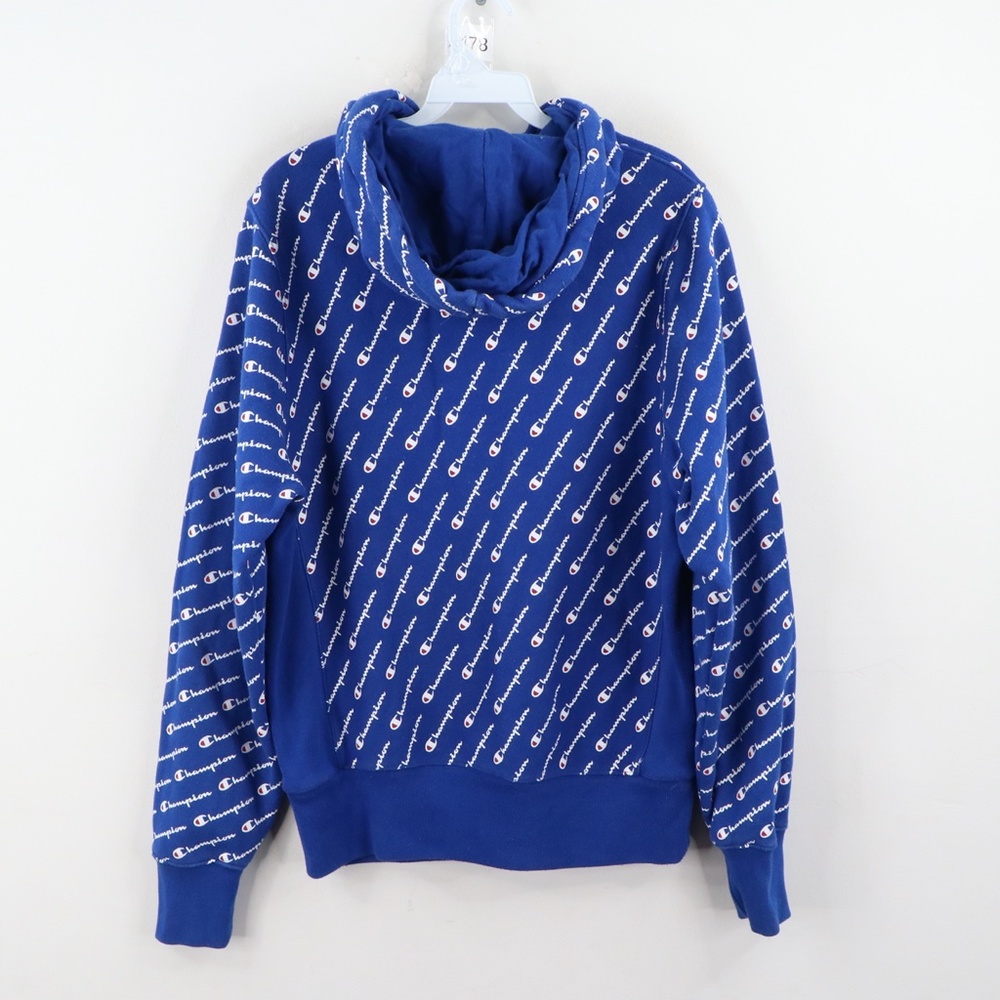 Champion Reverse Weave All Over Print Hoodie Blue - image 7